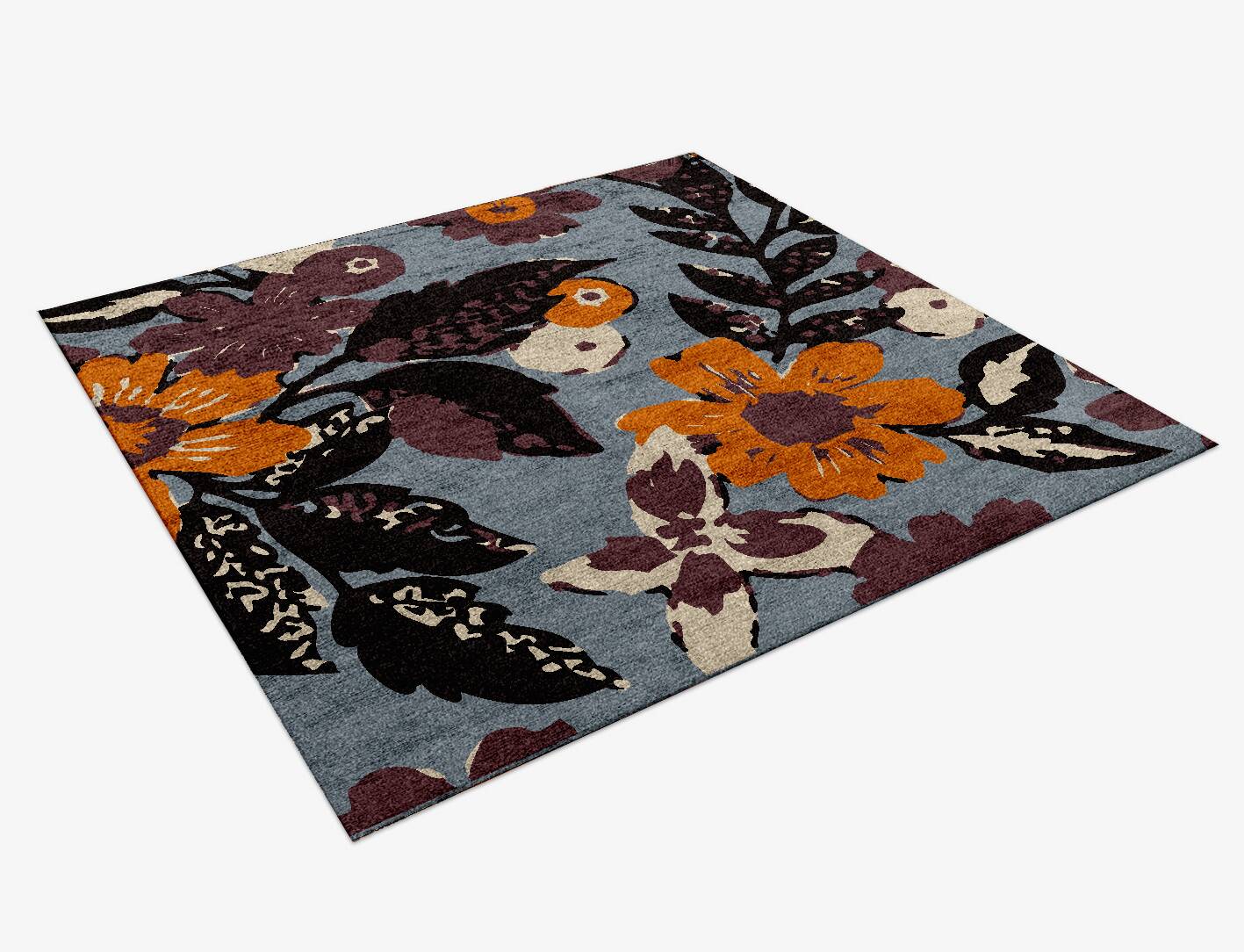 Eden Floral Square Hand Knotted Bamboo Silk Custom Rug by Rug Artisan