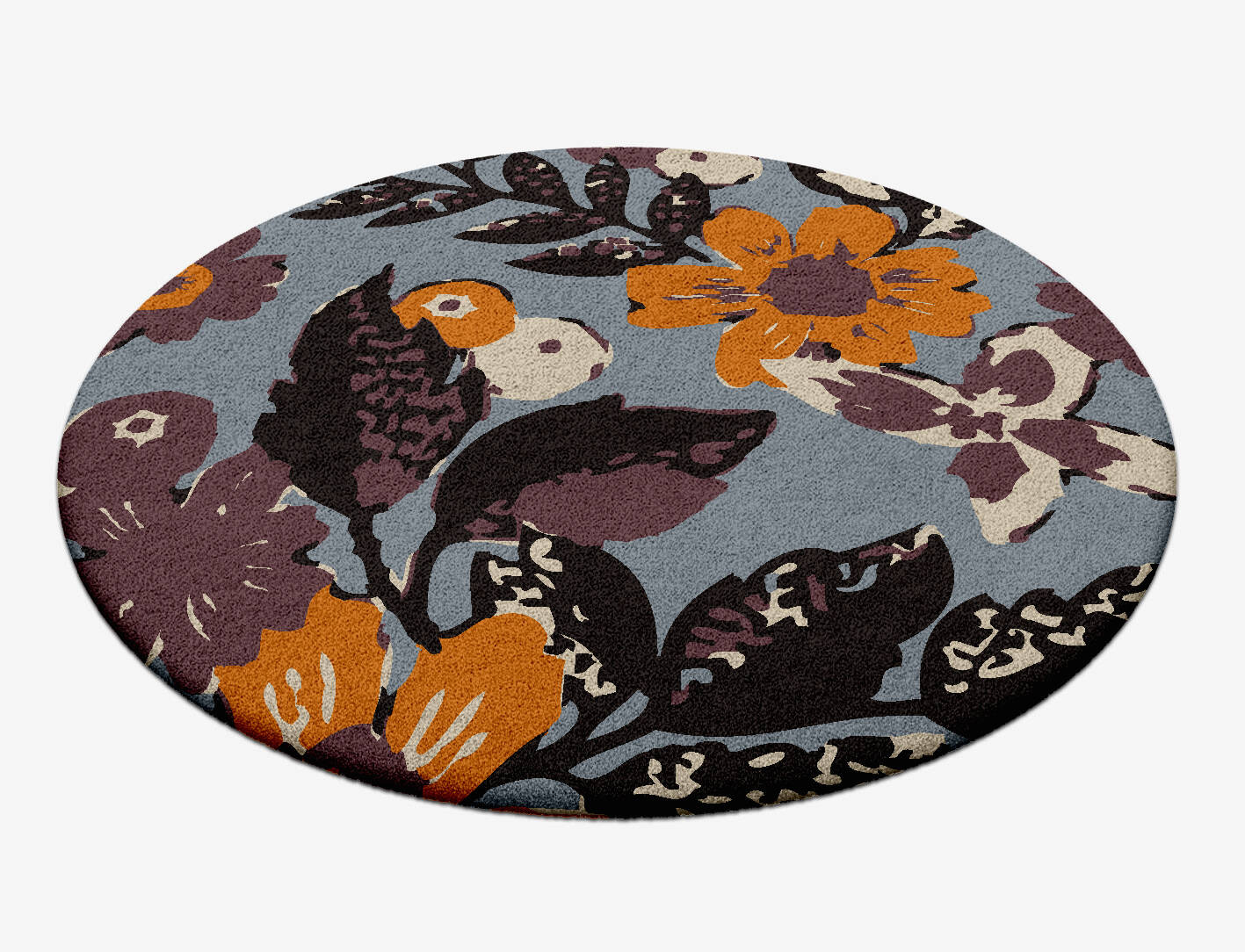 Eden Floral Round Hand Tufted Pure Wool Custom Rug by Rug Artisan