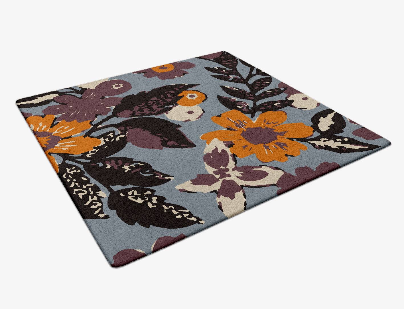 Eden Floral Square Hand Tufted Pure Wool Custom Rug by Rug Artisan