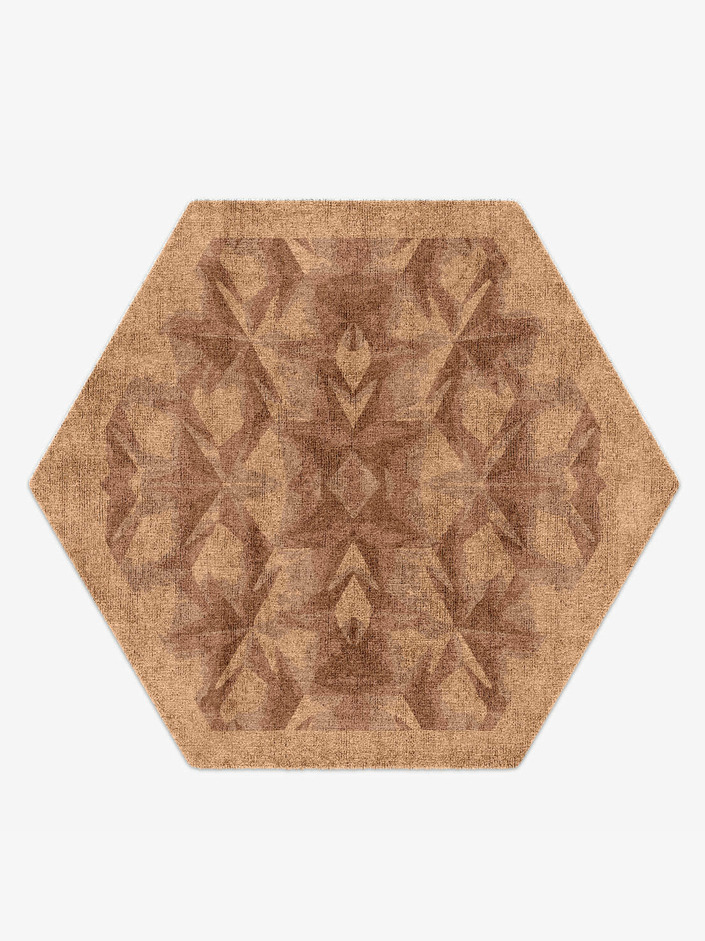 Edo Origami Hexagon Hand Knotted Bamboo Silk Custom Rug by Rug Artisan