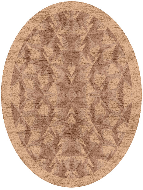 Edo Origami Oval Hand Tufted Bamboo Silk Custom Rug by Rug Artisan