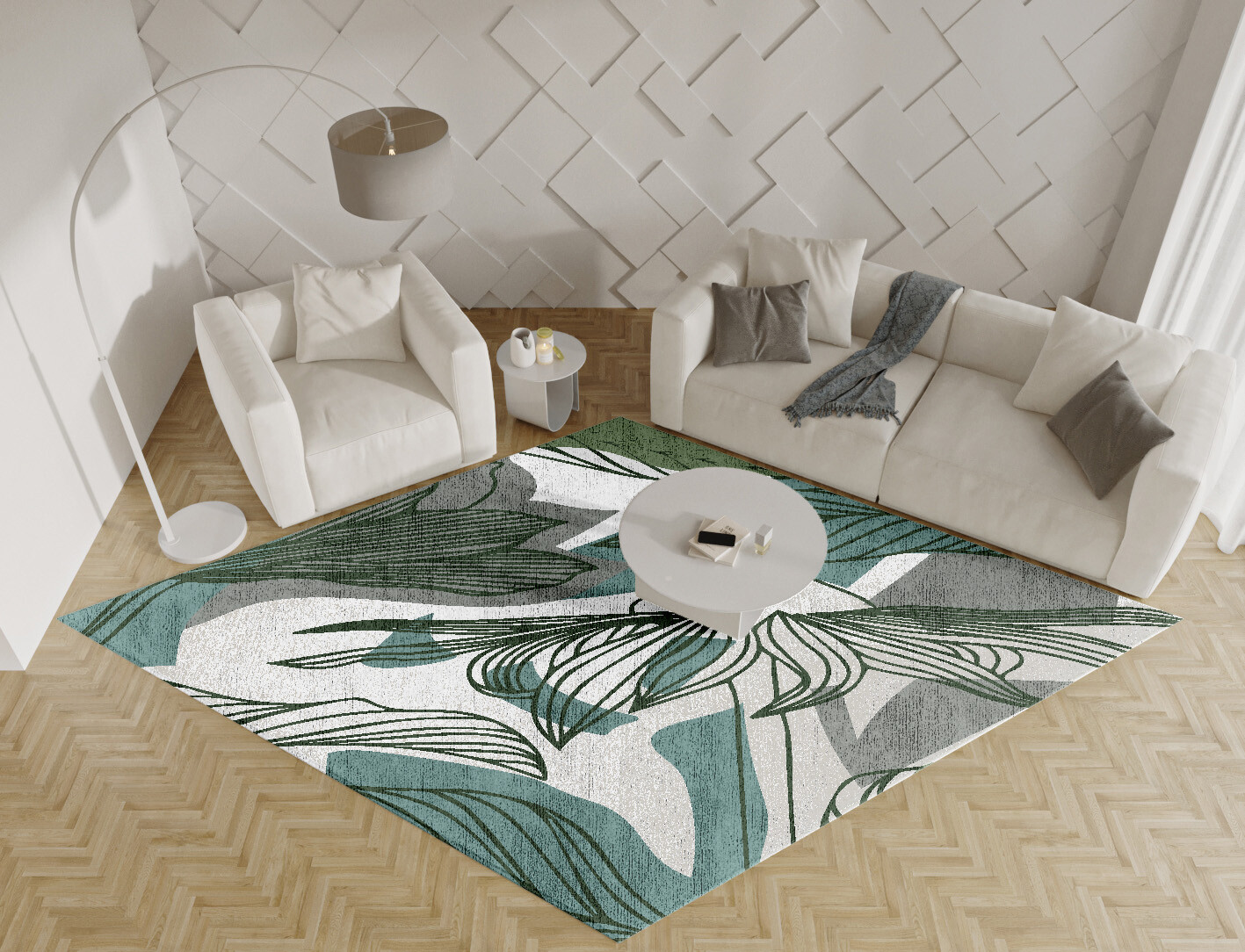 Eglangtine Field of Flowers Diamond Hand Knotted Bamboo Silk Custom Rug by Rug Artisan