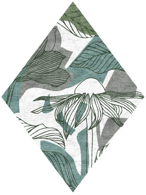 Eglangtine Field of Flowers Diamond Hand Knotted Bamboo Silk Custom Rug by Rug Artisan