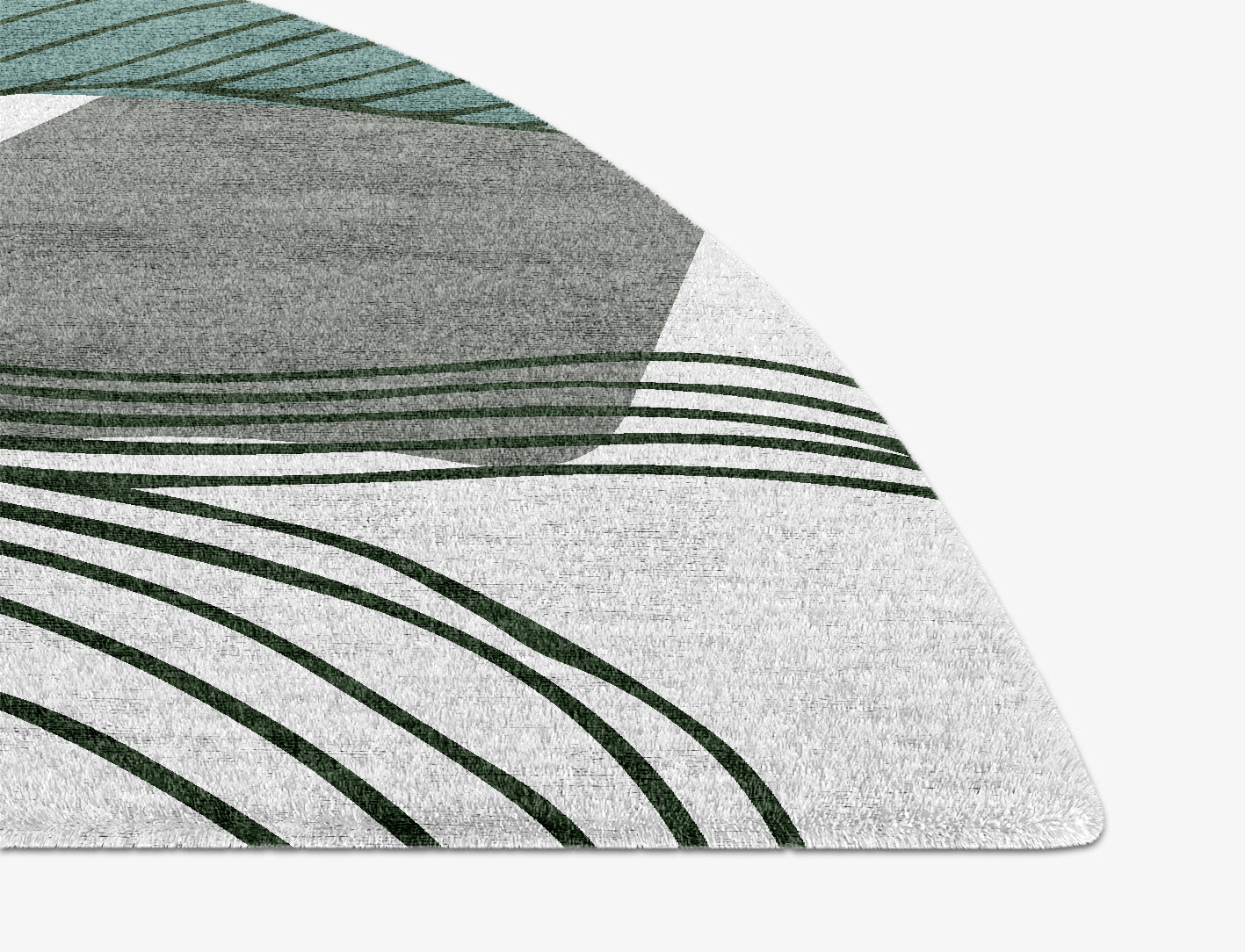 Eglangtine Field of Flowers Halfmoon Hand Knotted Bamboo Silk Custom Rug by Rug Artisan