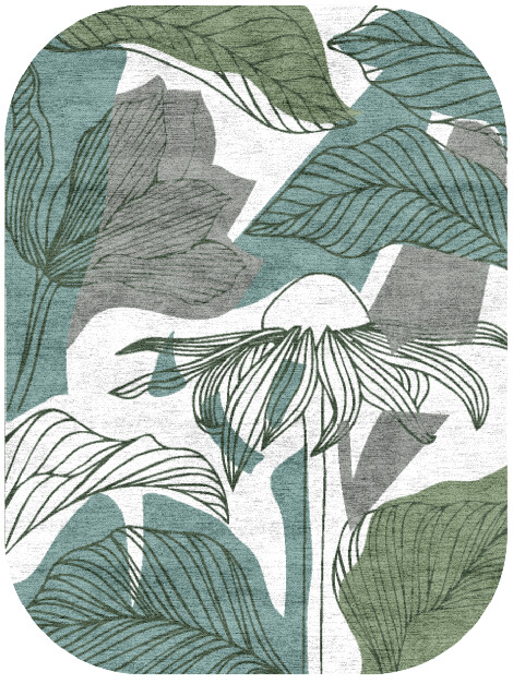 Eglangtine Field of Flowers Oblong Hand Knotted Bamboo Silk Custom Rug by Rug Artisan