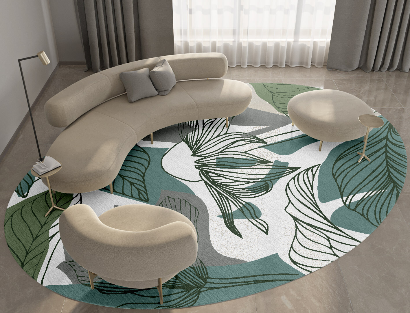 Eglangtine Field of Flowers Oval Hand Knotted Tibetan Wool Custom Rug by Rug Artisan