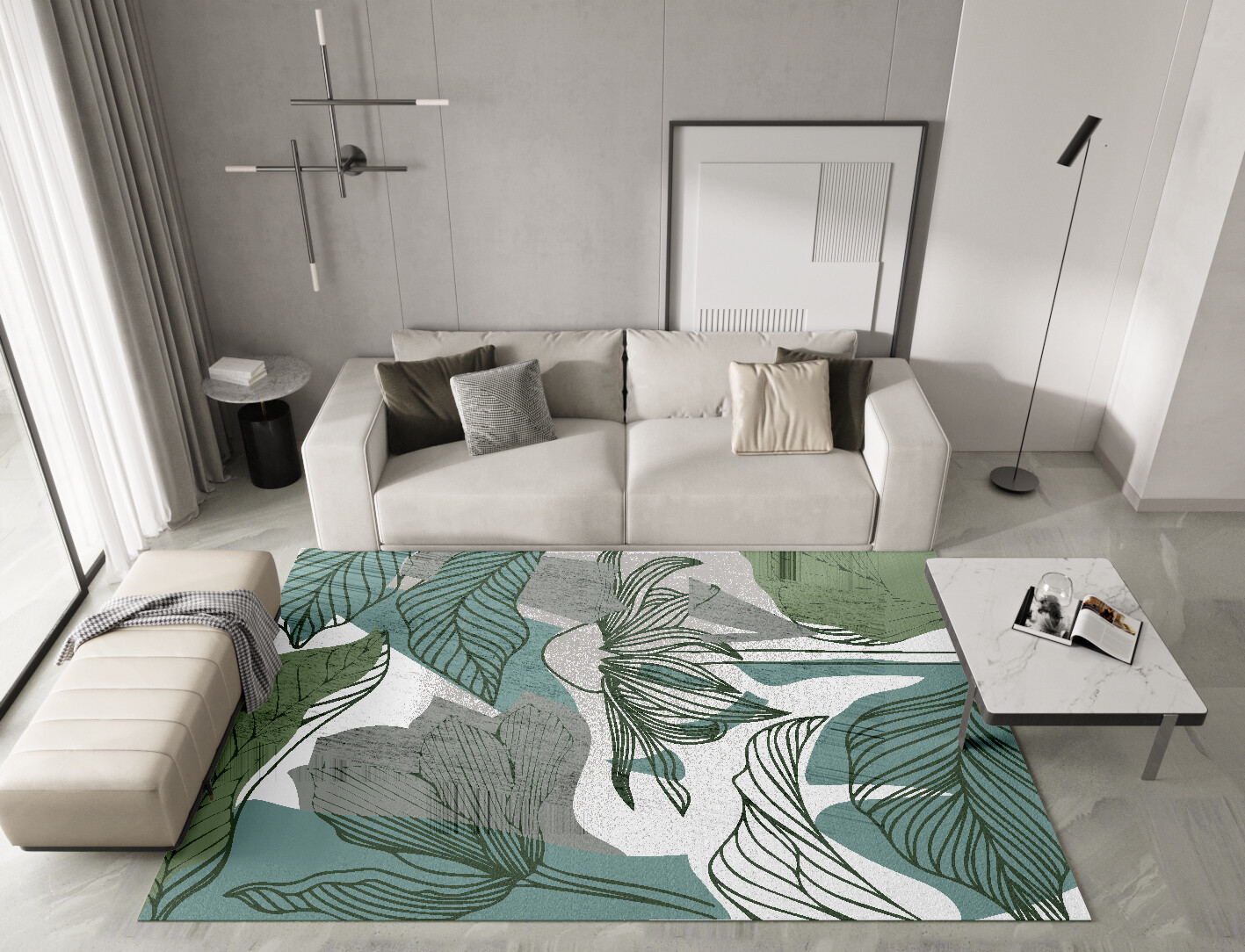 Eglangtine Field of Flowers Rectangle Hand Knotted Bamboo Silk Custom Rug by Rug Artisan