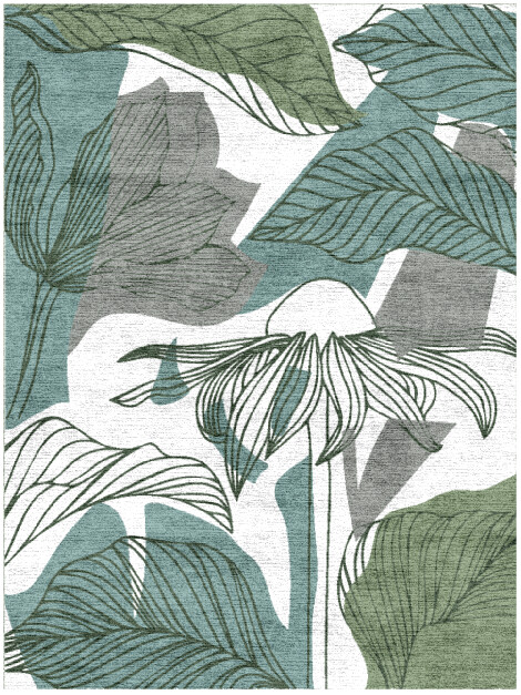 Eglangtine Field of Flowers Rectangle Hand Knotted Bamboo Silk Custom Rug by Rug Artisan