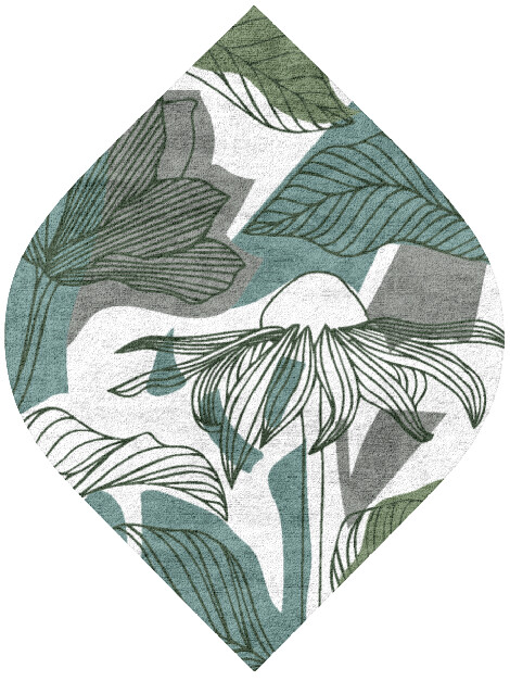 Eglangtine Field of Flowers Ogee Hand Tufted Bamboo Silk Custom Rug by Rug Artisan