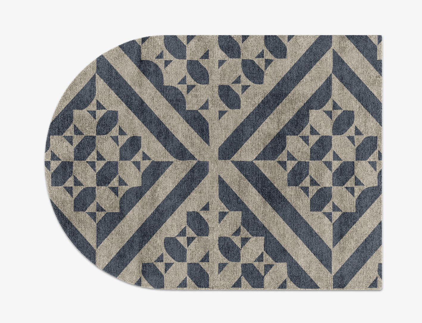 Elan Geometric Arch Hand Knotted Bamboo Silk Custom Rug by Rug Artisan