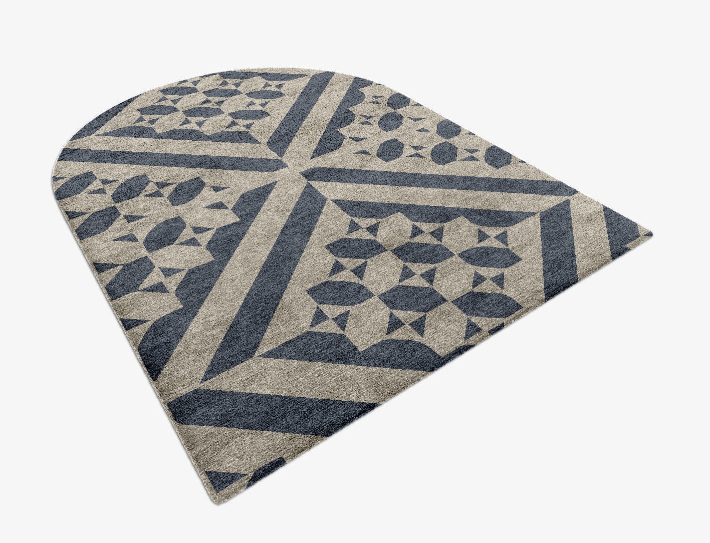 Elan Geometric Arch Hand Knotted Bamboo Silk Custom Rug by Rug Artisan
