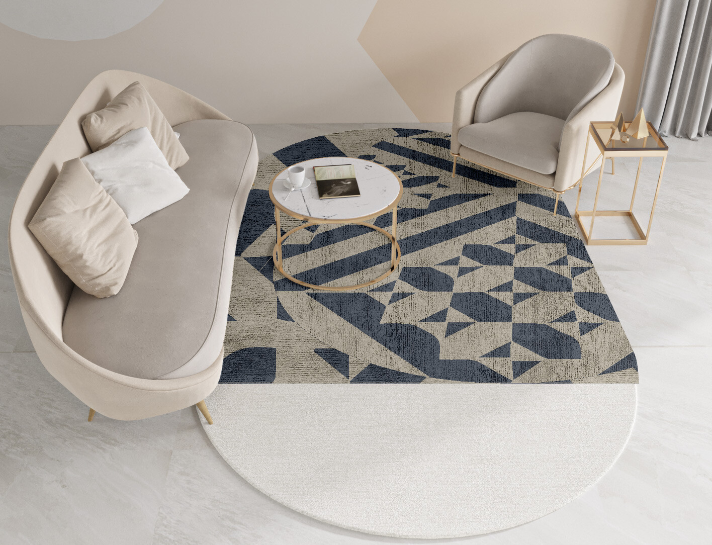 Elan Geometric Capsule Hand Knotted Bamboo Silk Custom Rug by Rug Artisan