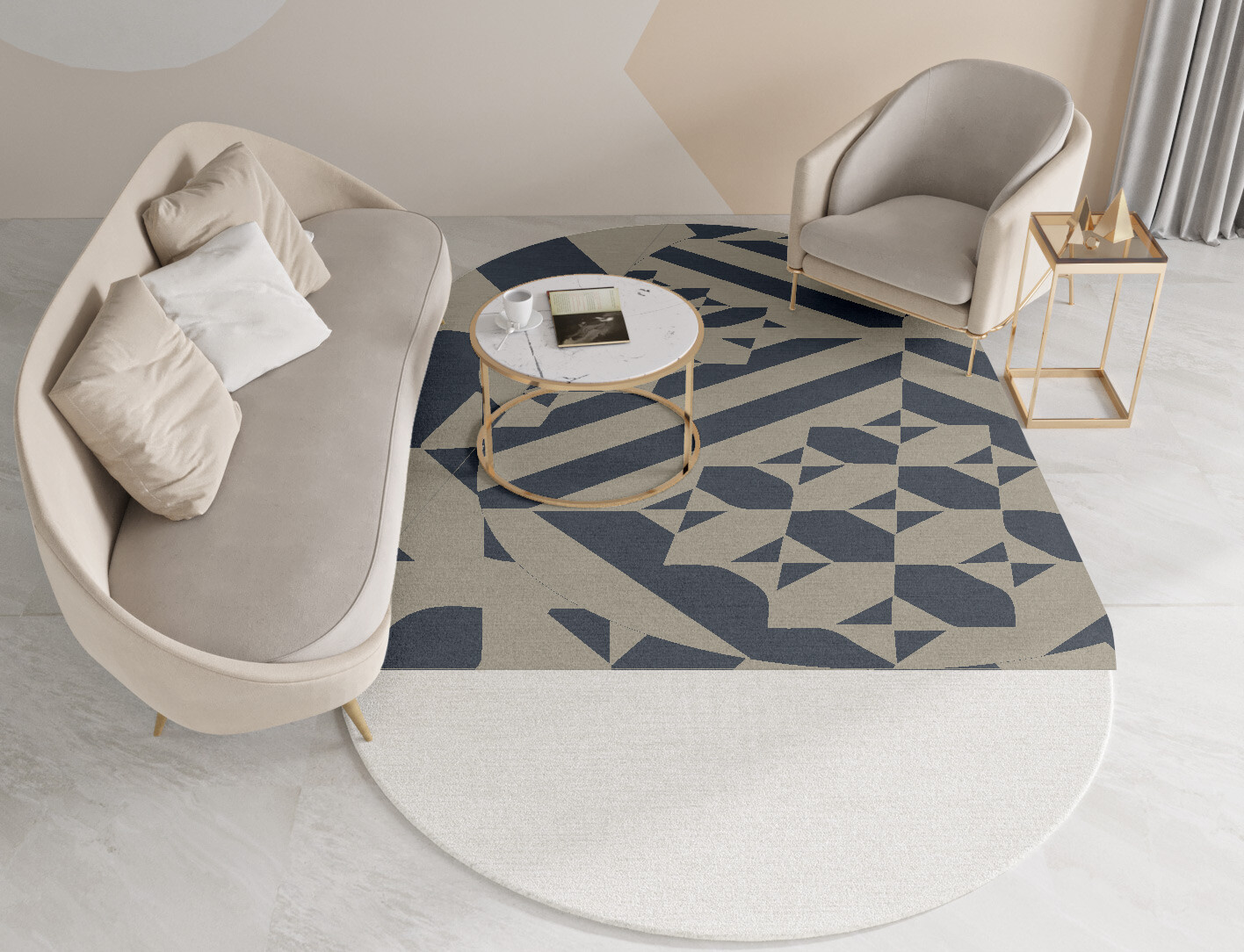 Elan Geometric Capsule Hand Knotted Tibetan Wool Custom Rug by Rug Artisan