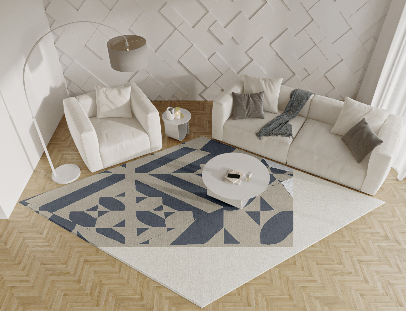 Elan Geometric Diamond Hand Knotted Tibetan Wool Custom Rug by Rug Artisan