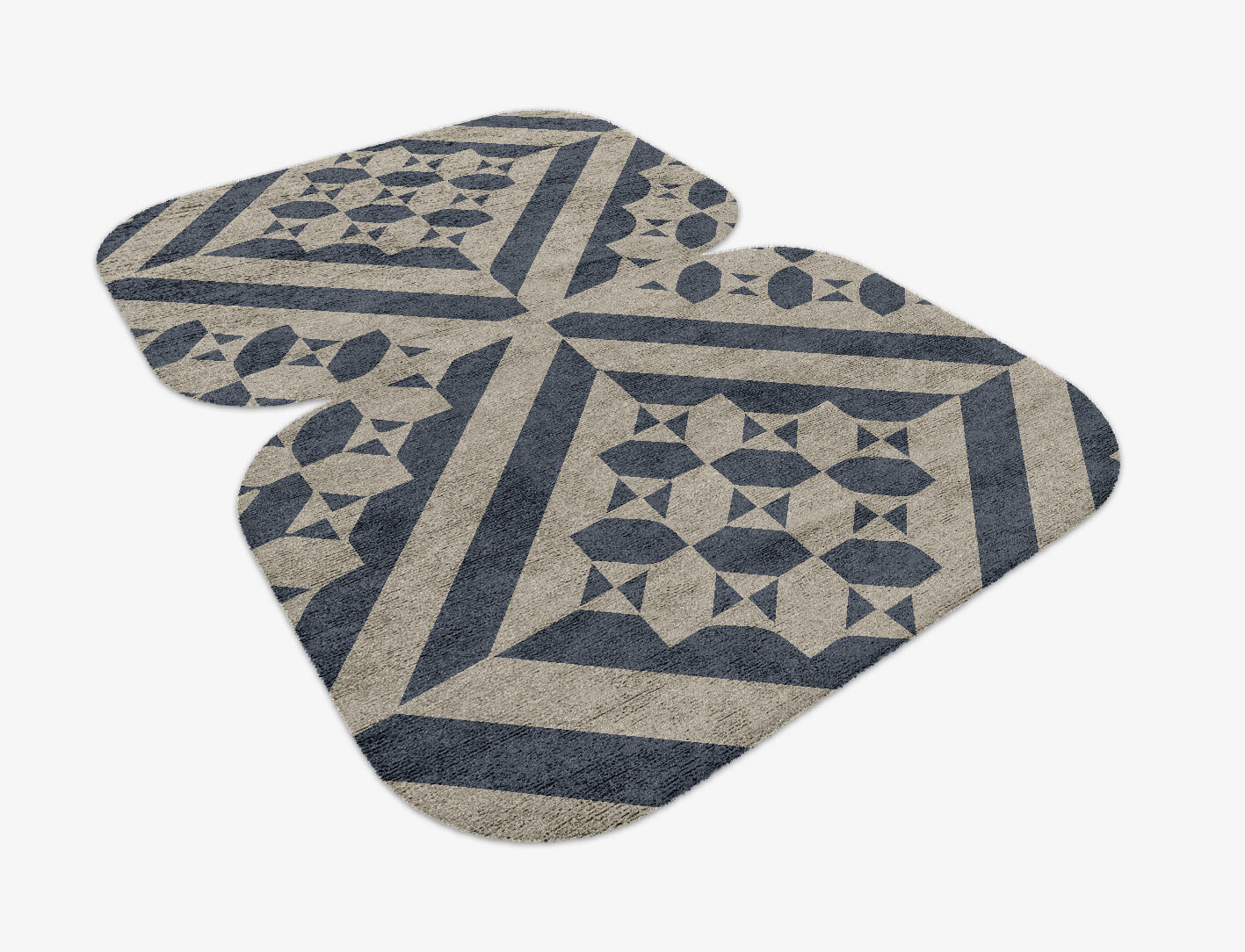 Elan Geometric Eight Hand Knotted Bamboo Silk Custom Rug by Rug Artisan