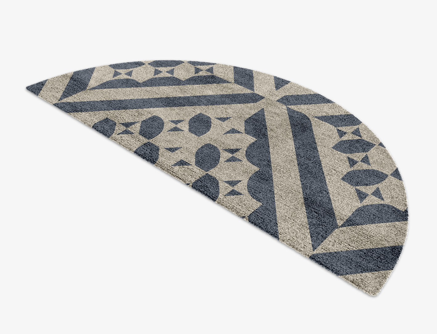Elan Geometric Halfmoon Hand Knotted Bamboo Silk Custom Rug by Rug Artisan