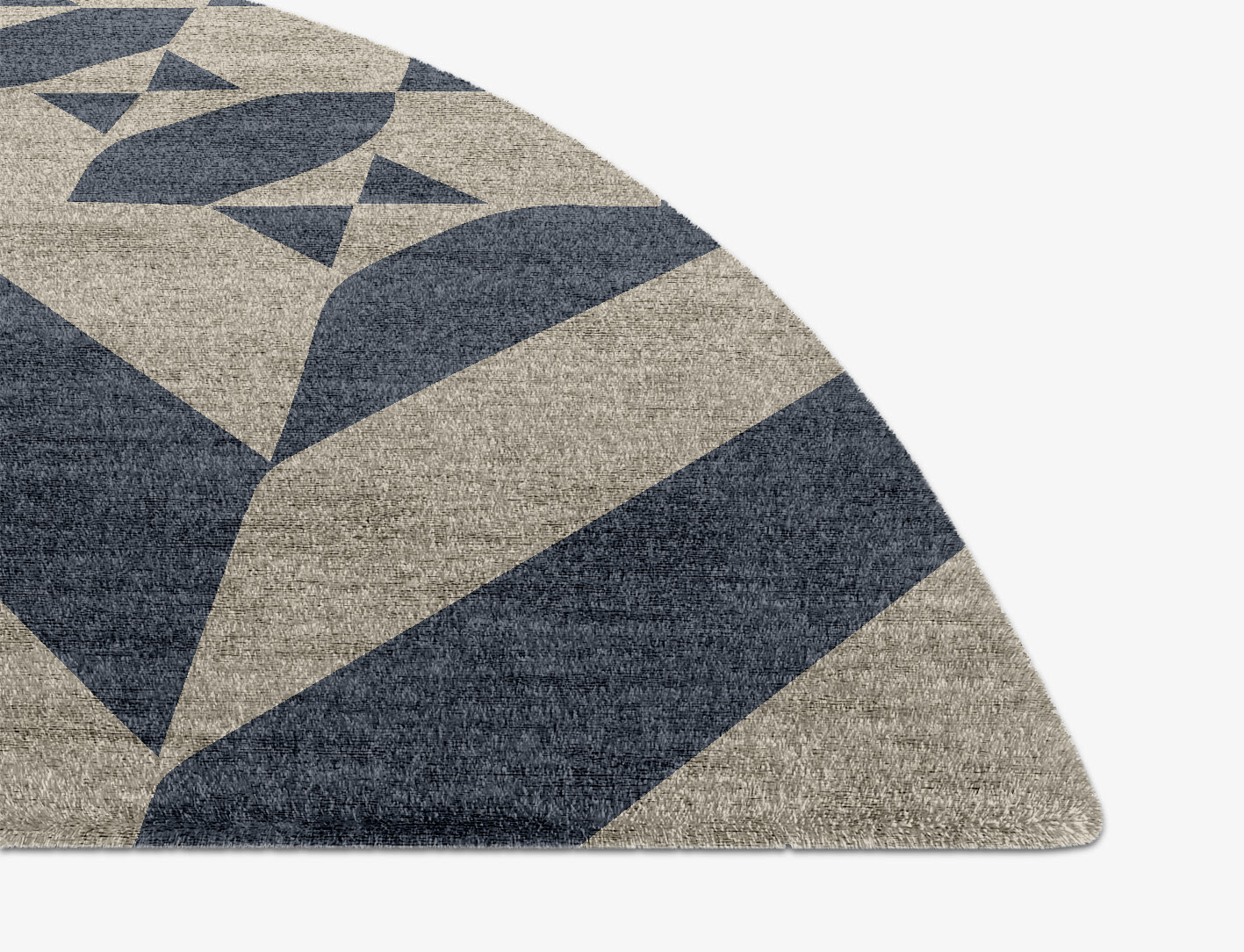 Elan Geometric Halfmoon Hand Knotted Bamboo Silk Custom Rug by Rug Artisan