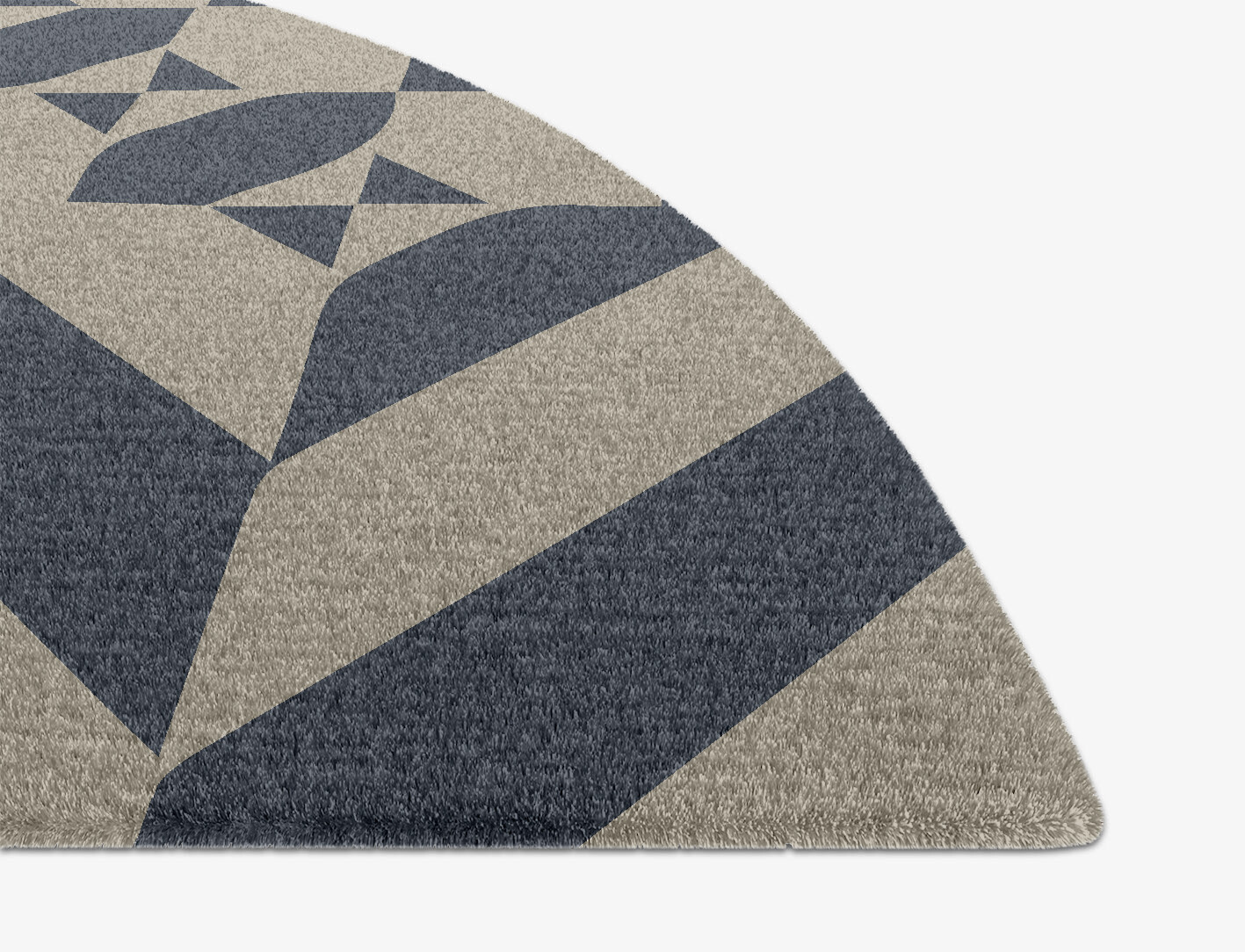 Elan Geometric Halfmoon Hand Knotted Tibetan Wool Custom Rug by Rug Artisan