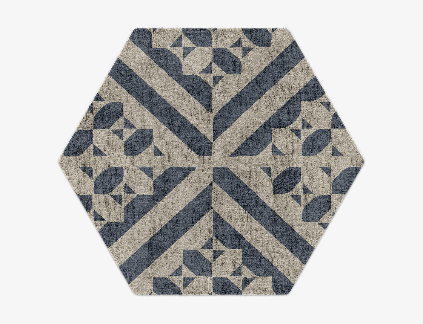 Elan Geometric Hexagon Hand Knotted Bamboo Silk Custom Rug by Rug Artisan