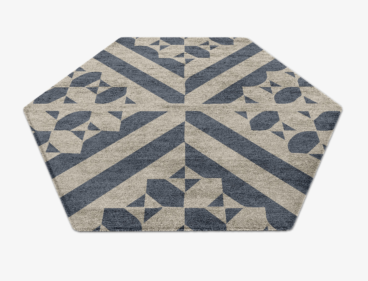 Elan Geometric Hexagon Hand Knotted Bamboo Silk Custom Rug by Rug Artisan