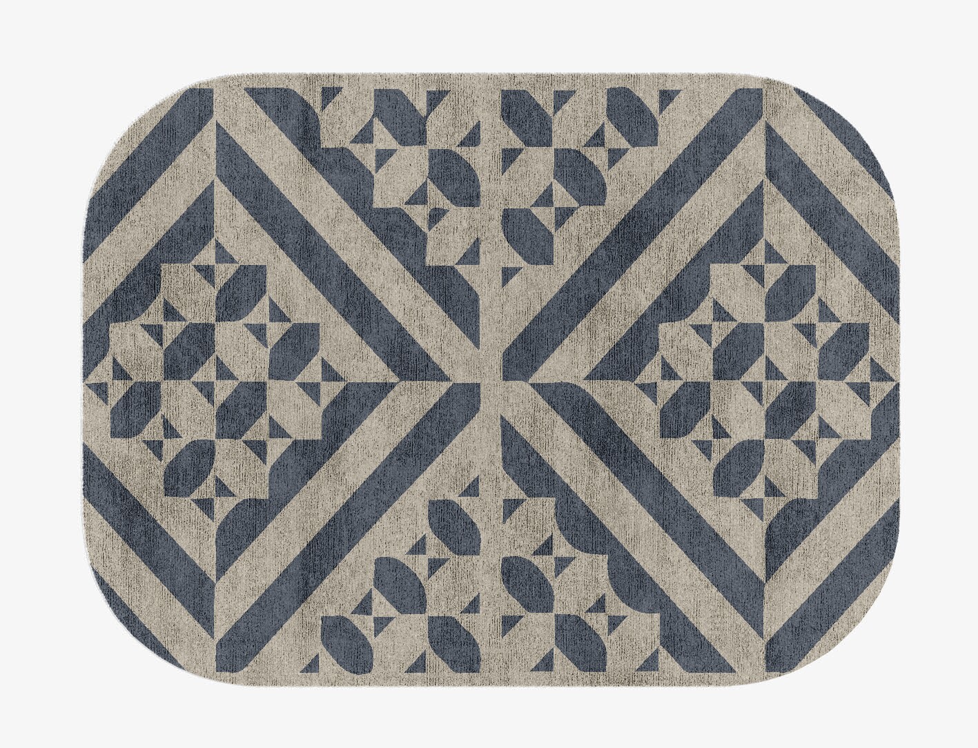Elan Geometric Oblong Hand Knotted Bamboo Silk Custom Rug by Rug Artisan