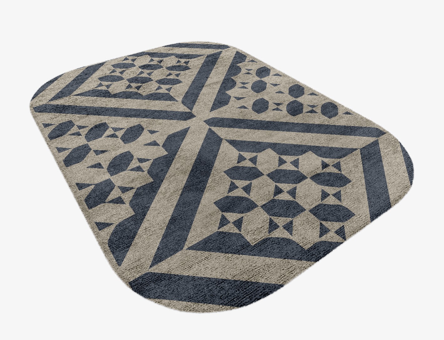 Elan Geometric Oblong Hand Knotted Bamboo Silk Custom Rug by Rug Artisan