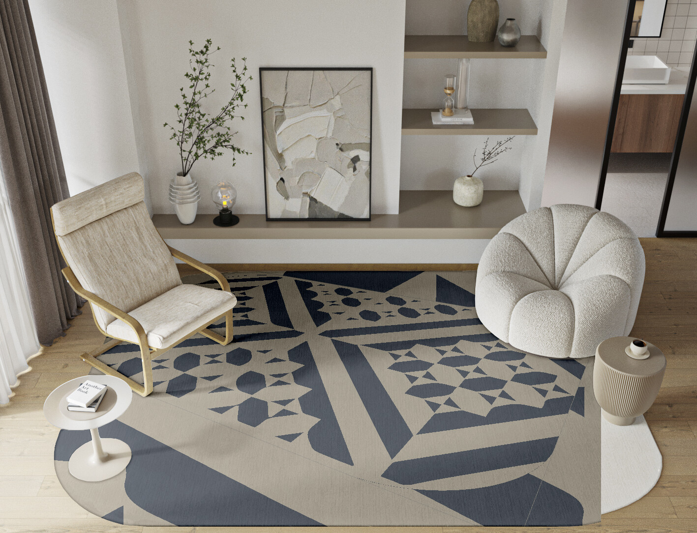 Elan Geometric Oblong Hand Knotted Tibetan Wool Custom Rug by Rug Artisan