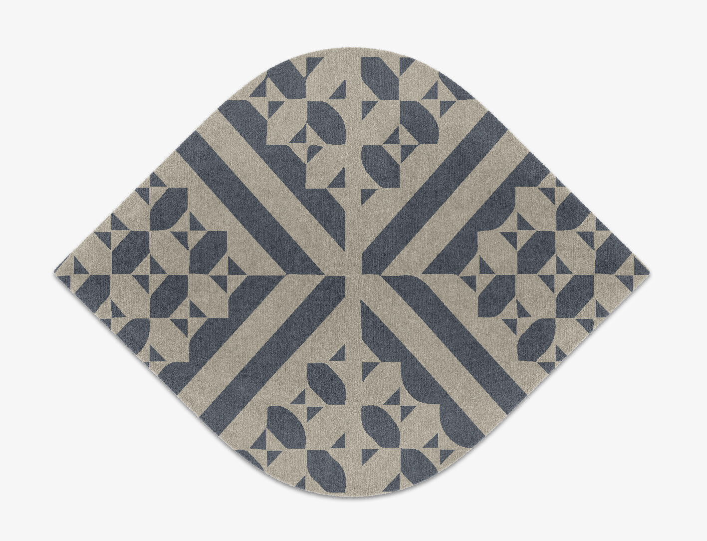 Elan Geometric Ogee Hand Knotted Tibetan Wool Custom Rug by Rug Artisan