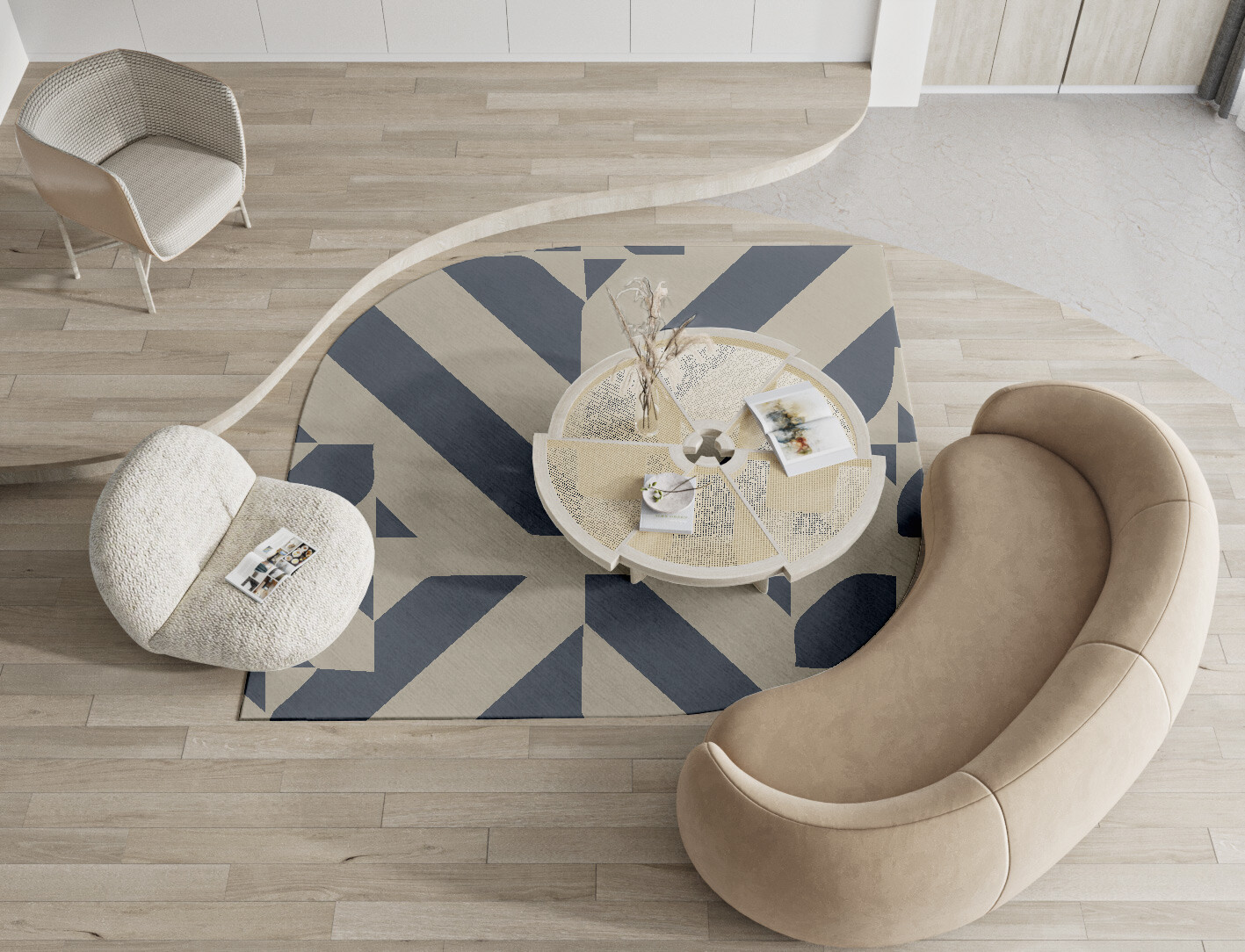 Elan Geometric Ogee Hand Knotted Tibetan Wool Custom Rug by Rug Artisan