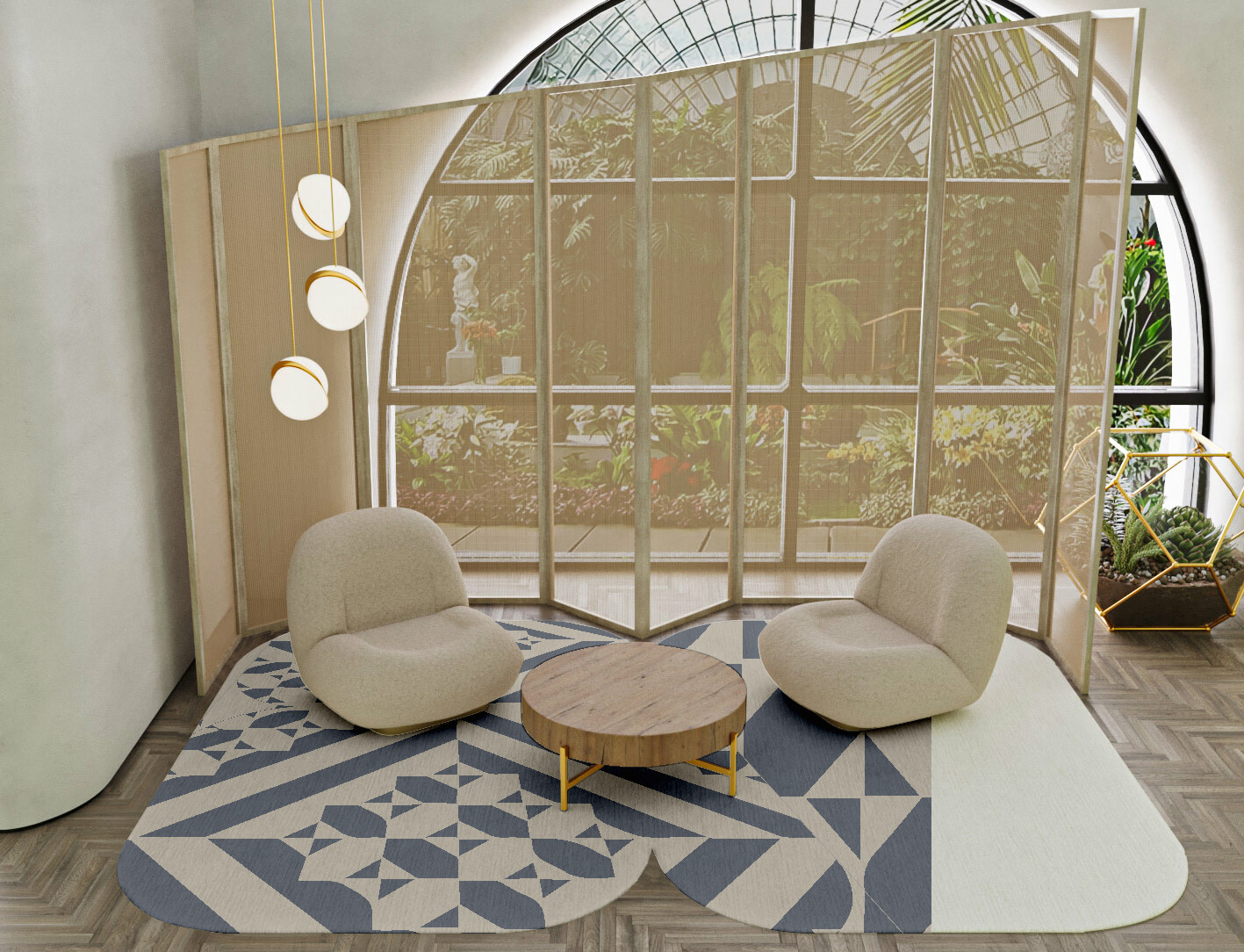 Elan Geometric Eight Hand Tufted Pure Wool Custom Rug by Rug Artisan