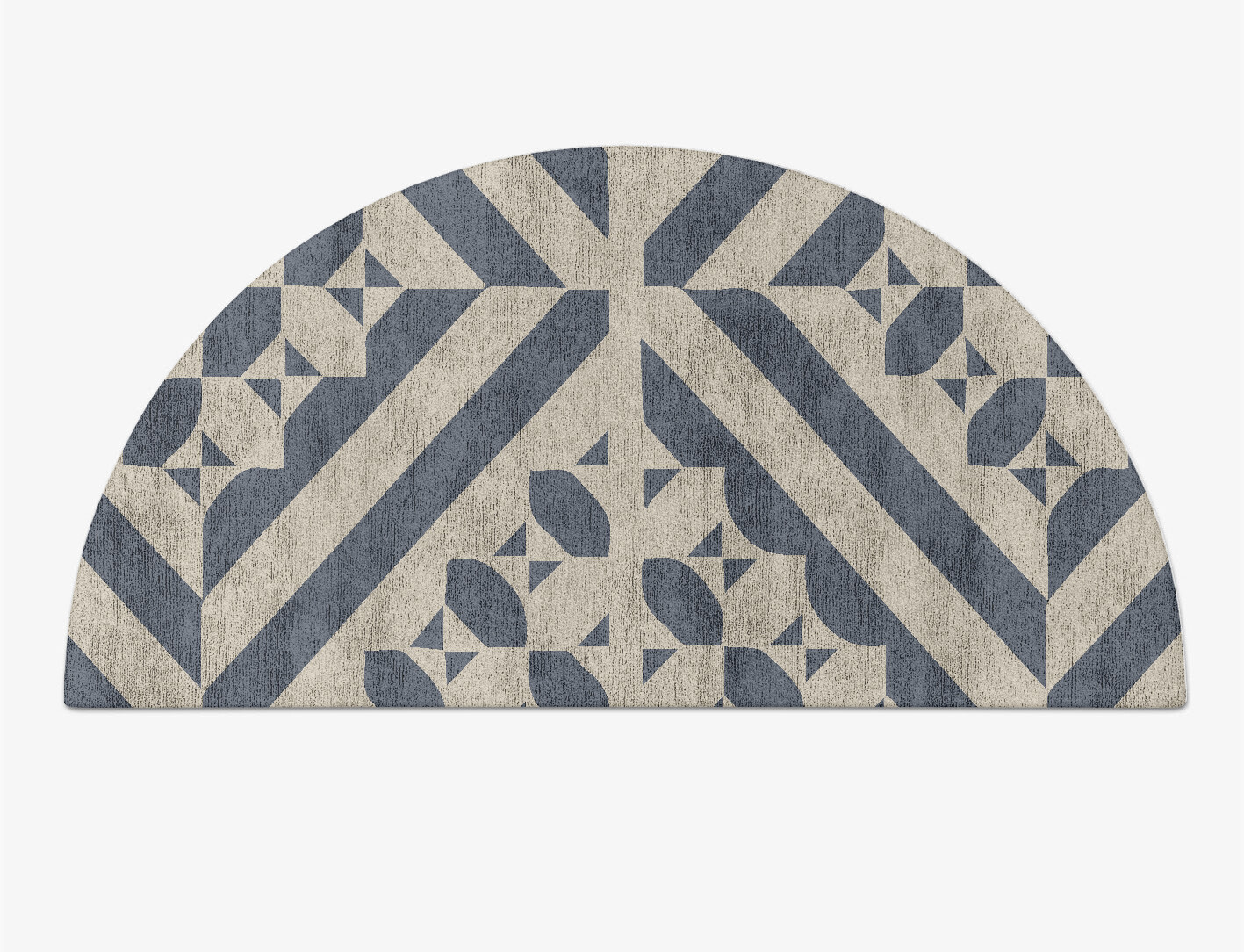 Elan Geometric Halfmoon Hand Tufted Bamboo Silk Custom Rug by Rug Artisan