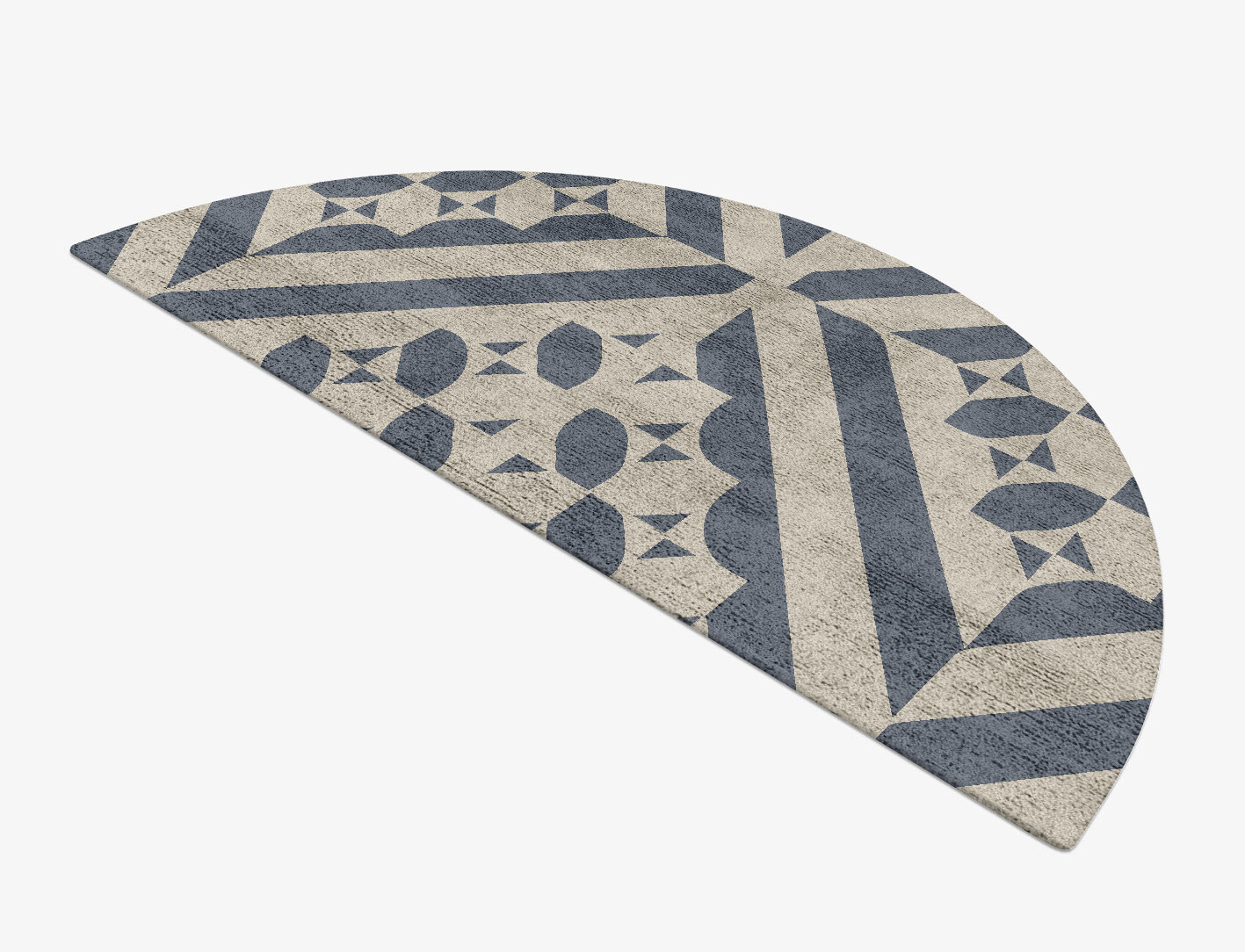 Elan Geometric Halfmoon Hand Tufted Bamboo Silk Custom Rug by Rug Artisan