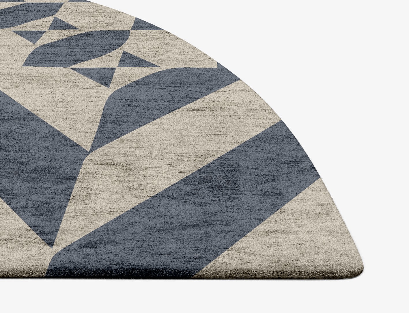 Elan Geometric Halfmoon Hand Tufted Bamboo Silk Custom Rug by Rug Artisan