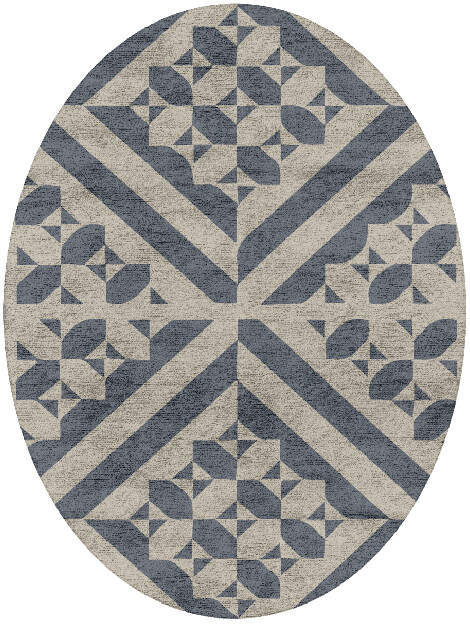 Elan Modern Geometrics Oval Hand Tufted Bamboo Silk Custom Rug by Rug Artisan