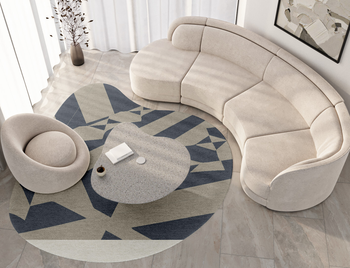 Elan Geometric Splash Hand Tufted Pure Wool Custom Rug by Rug Artisan