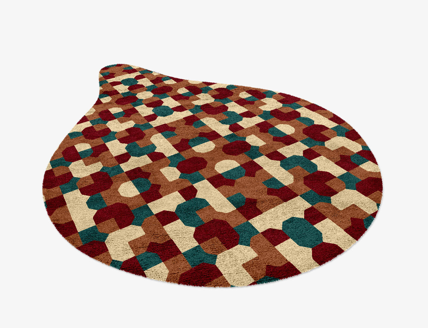 Elementary Modern Geometrics Drop Hand Knotted Bamboo Silk Custom Rug by Rug Artisan