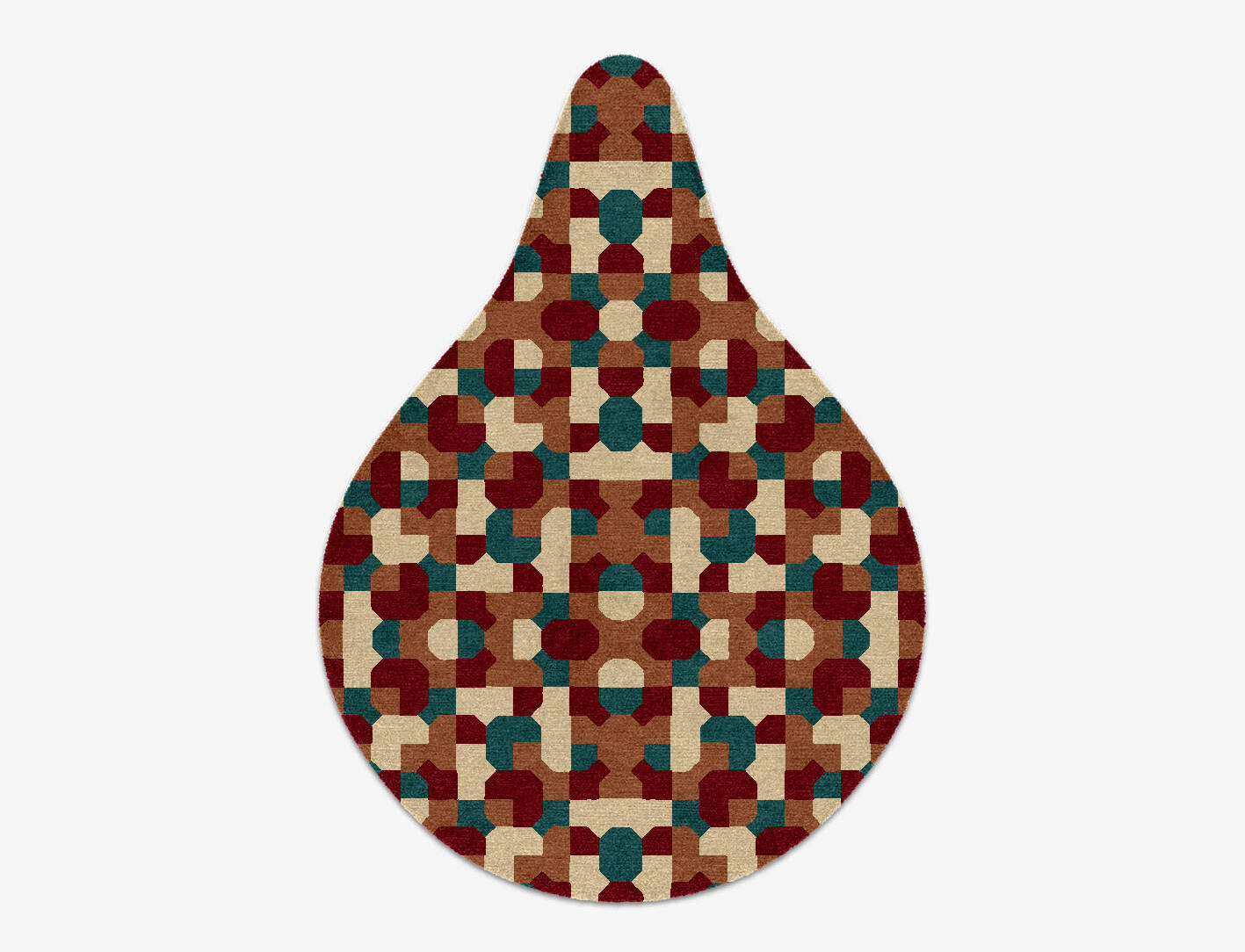 Elementary Modern Geometrics Drop Hand Knotted Tibetan Wool Custom Rug by Rug Artisan