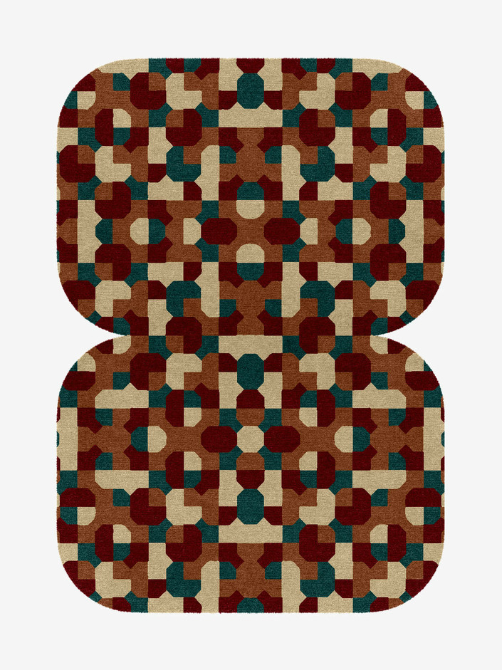 Elementary Modern Geometrics Eight Hand Knotted Tibetan Wool Custom Rug by Rug Artisan