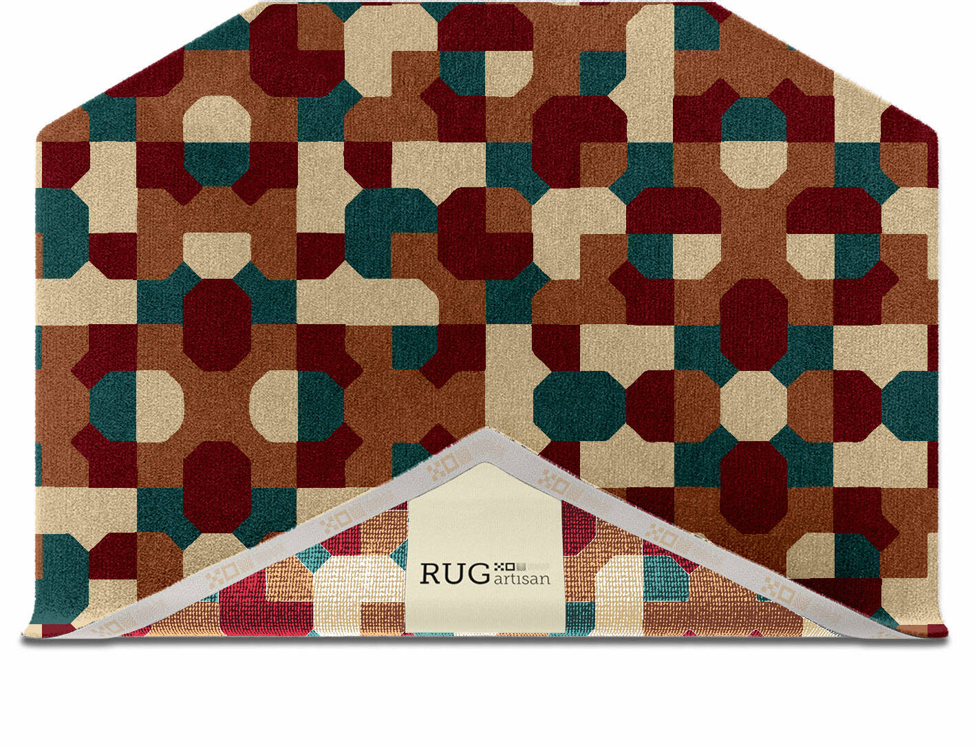 Elementary Modern Geometrics Hexagon Hand Knotted Tibetan Wool Custom Rug by Rug Artisan
