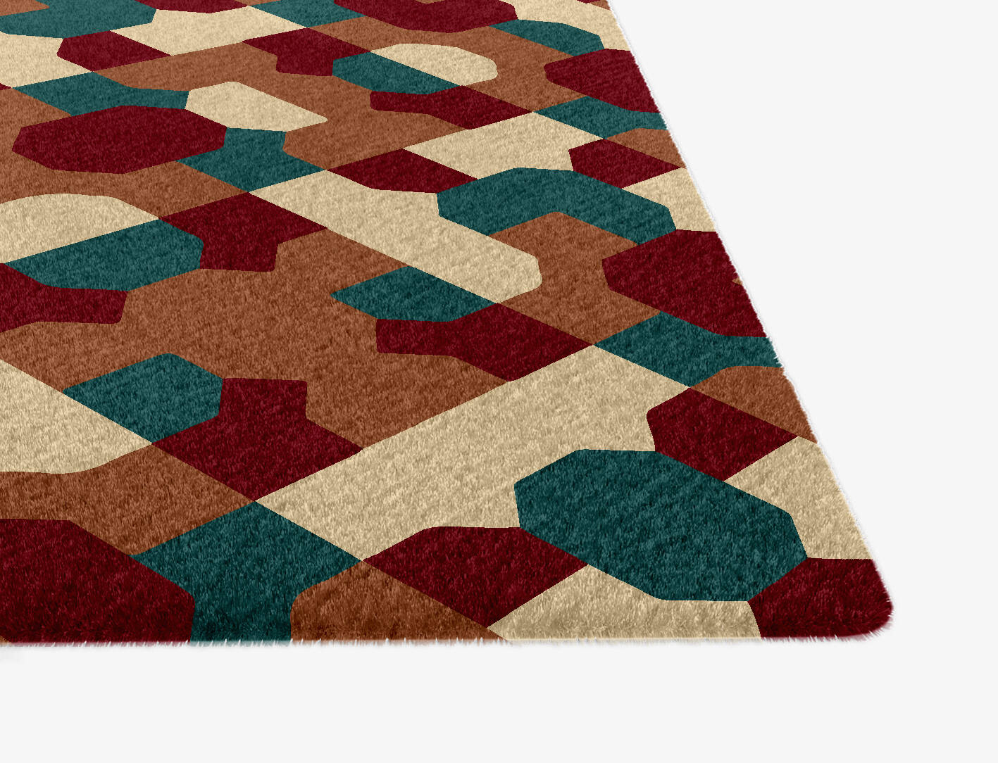 Elementary Modern Geometrics Ogee Hand Knotted Tibetan Wool Custom Rug by Rug Artisan