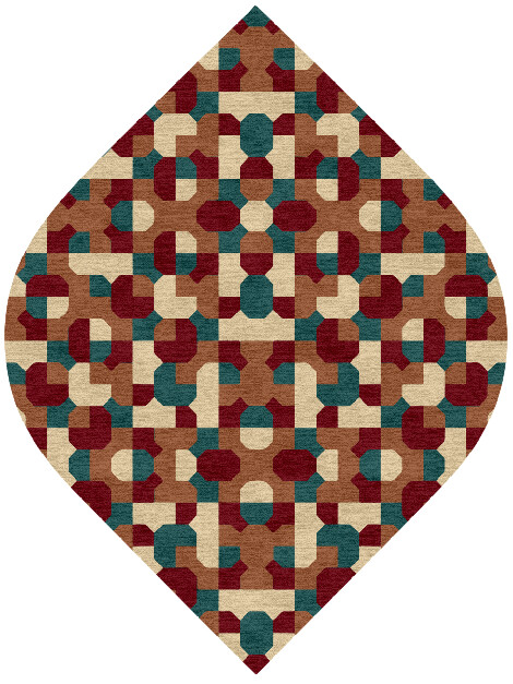Elementary Modern Geometrics Ogee Hand Knotted Tibetan Wool Custom Rug by Rug Artisan