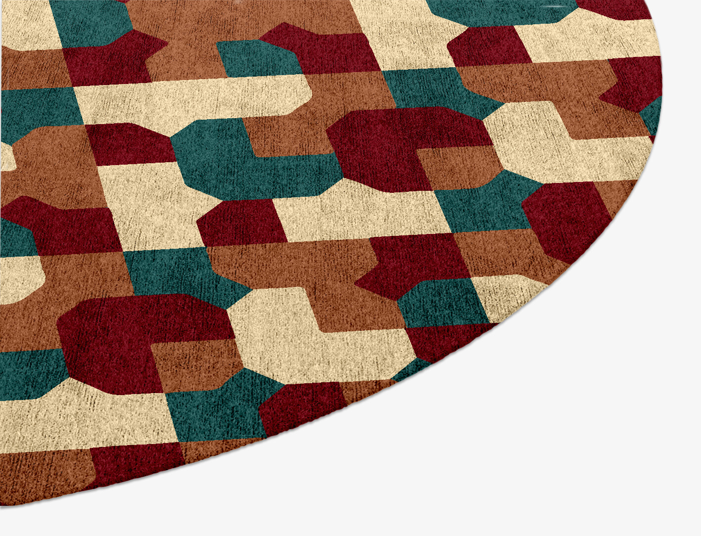 Elementary Geometric Oval Hand Knotted Bamboo Silk Custom Rug by Rug Artisan
