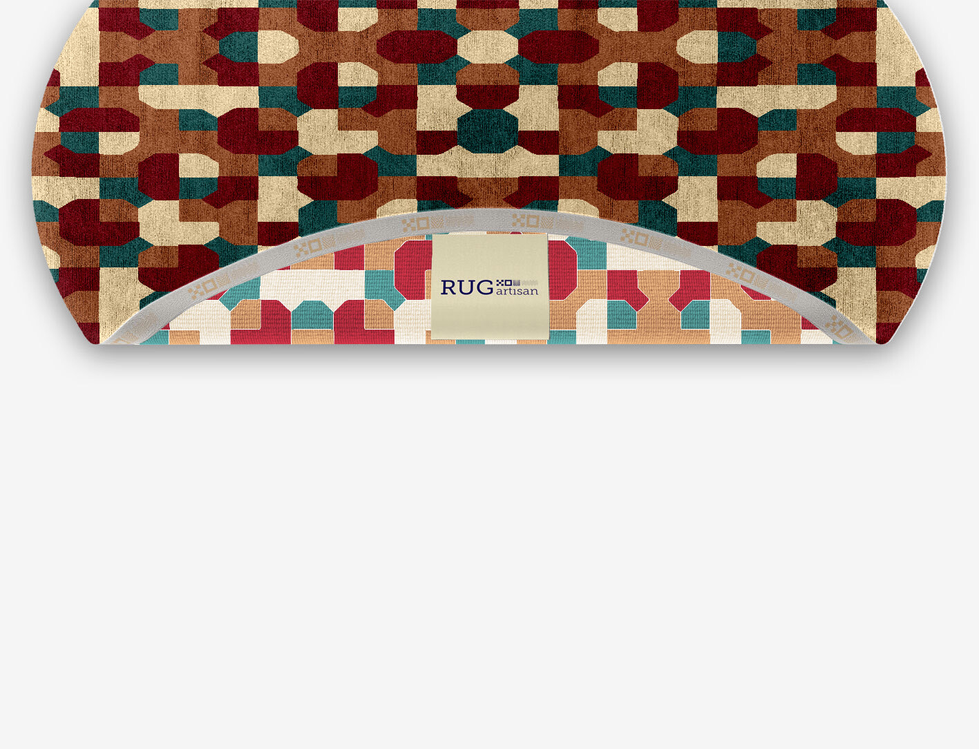 Elementary Geometric Oval Hand Knotted Bamboo Silk Custom Rug by Rug Artisan