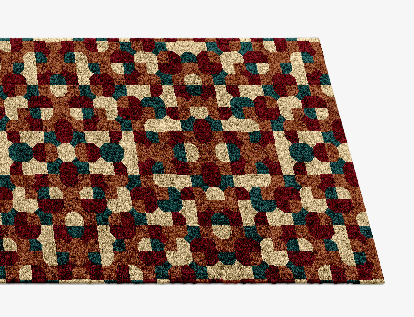 Elementary Geometric Runner Hand Knotted Bamboo Silk Custom Rug by Rug Artisan