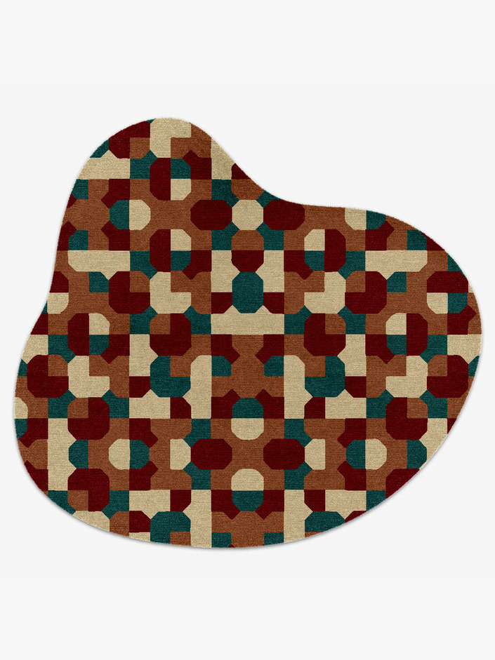 Elementary Modern Geometrics Splash Hand Knotted Tibetan Wool Custom Rug by Rug Artisan