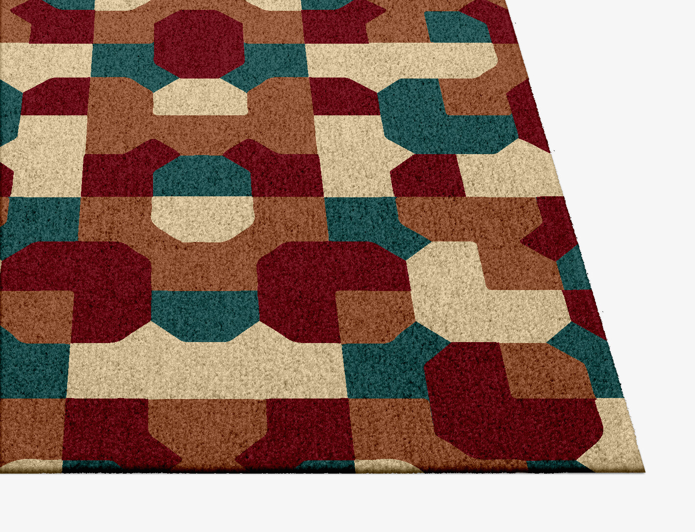 Elementary Geometric Square Hand Knotted Tibetan Wool Custom Rug by Rug Artisan