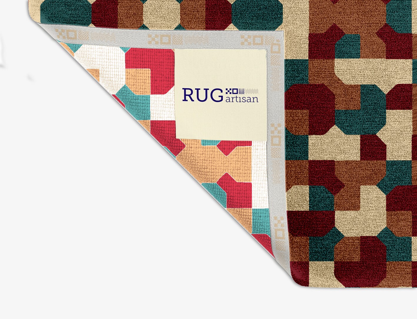 Elementary Geometric Square Hand Knotted Tibetan Wool Custom Rug by Rug Artisan