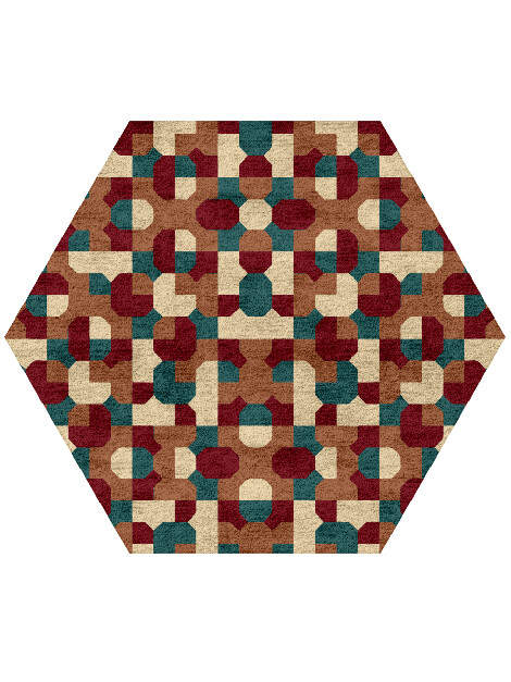Elementary Modern Geometrics Hexagon Hand Tufted Bamboo Silk Custom Rug by Rug Artisan