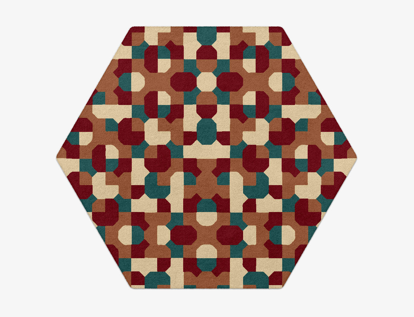 Elementary Modern Geometrics Hexagon Hand Tufted Pure Wool Custom Rug by Rug Artisan