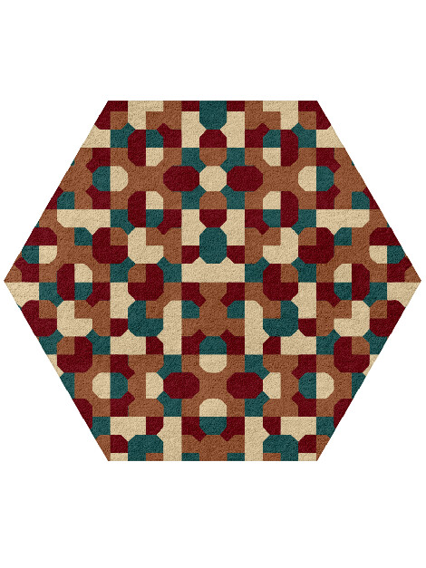 Elementary Modern Geometrics Hexagon Hand Tufted Pure Wool Custom Rug by Rug Artisan
